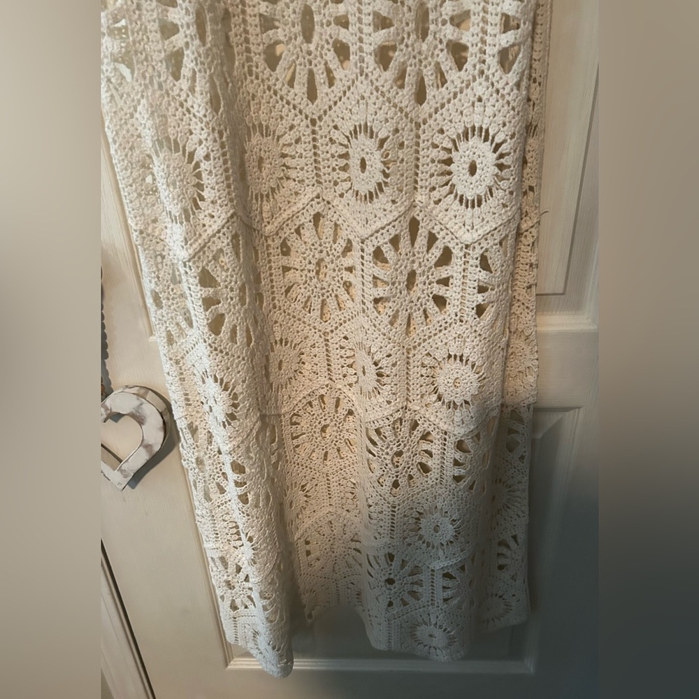 NWT Papillon Cream Crochet Midi Dress - Picture 5 of 6